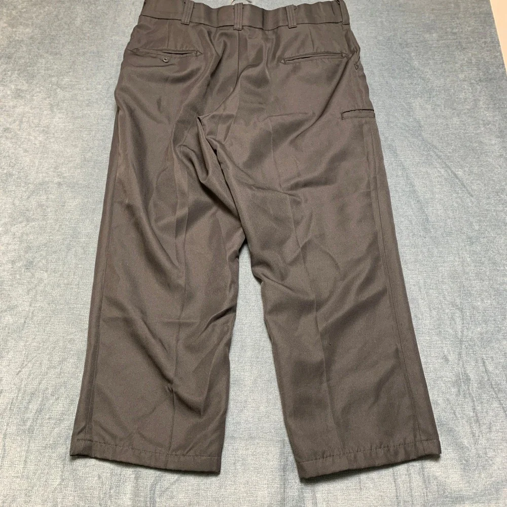 Mens Workwear Pants 38x32 Dark Brown Comfort Slash Pocket Straight Leg Outdoor